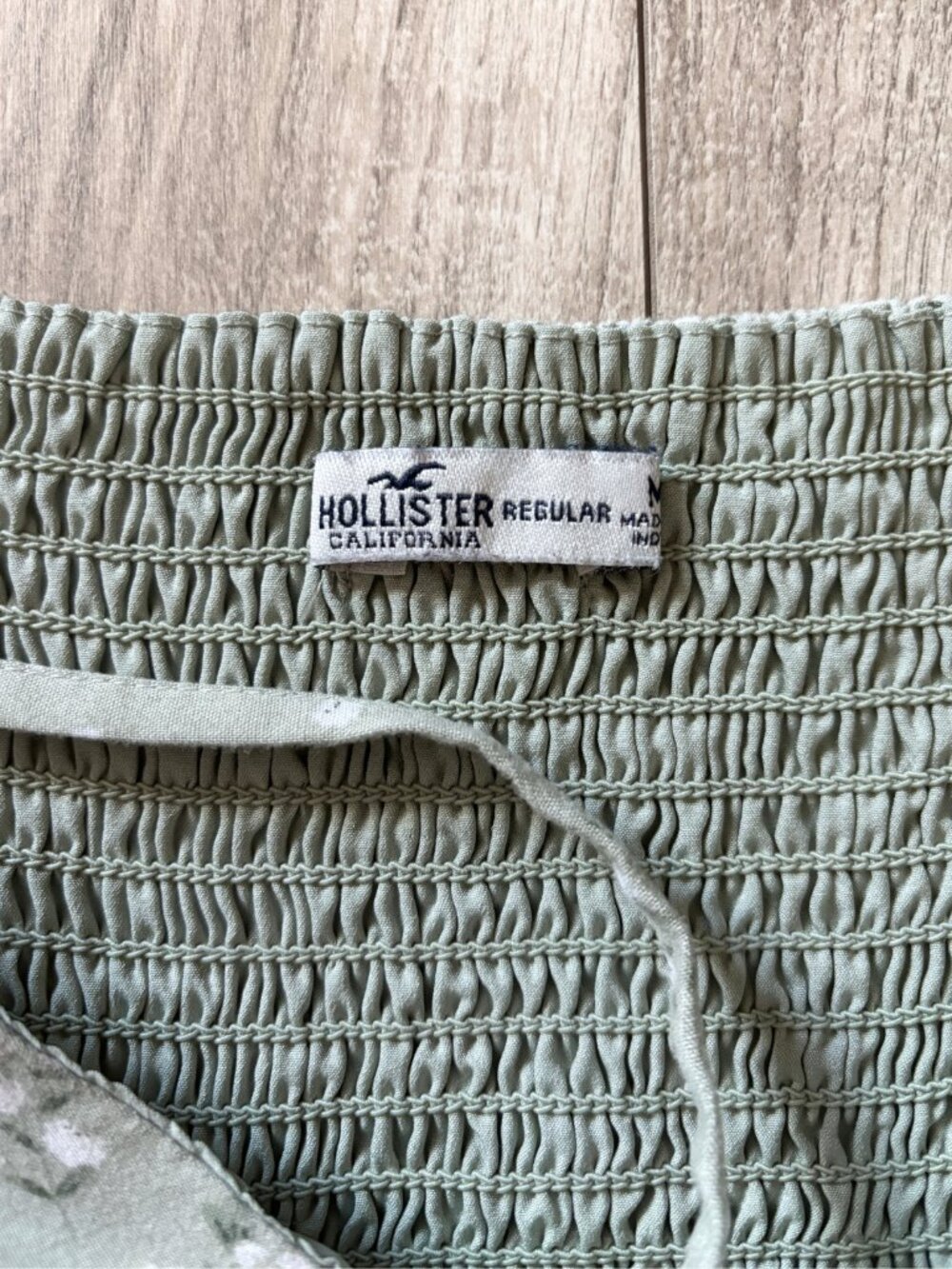 Hollister Sage Green Ditsy Floral Double Tier Corset Mini Dress Womens Medium - Picture 7 of 13
